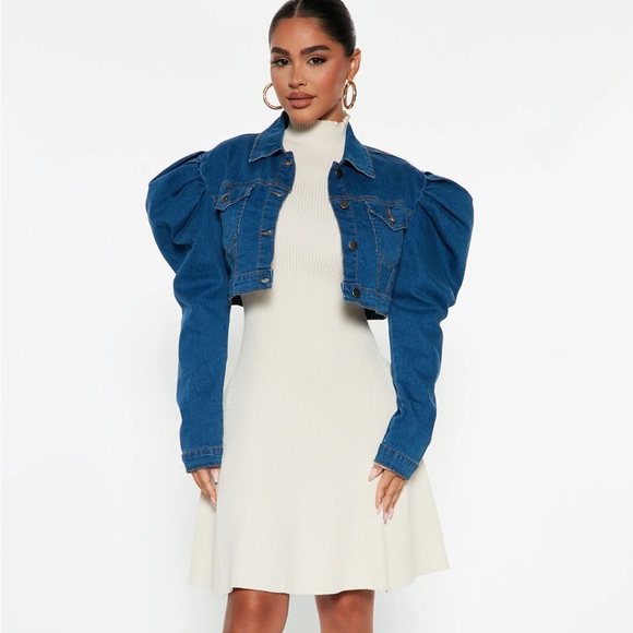 Denim cropped jacket - Picture 1 of 5